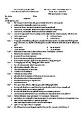 Đề kiểm tra 1 tiết môn Sinh học Lớp 12 - Năm học 2018-2019 - Trường THCS và THPT Hoành Mô (Có đáp án)